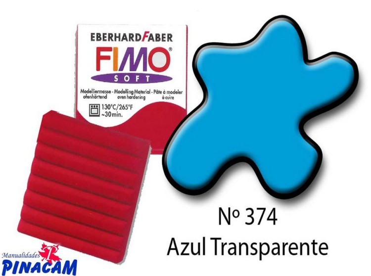 PASTA FIMO EFFECT Nº 374 TRANSPARENTE AZUL 56 grs