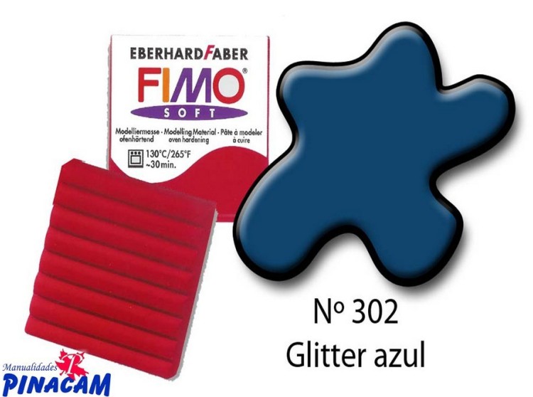 PASTA FIMO EFFECT Nº 302 GLITTER AZUL 56 grs